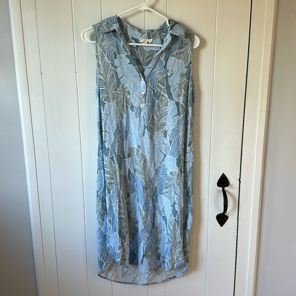 Blue tropical dress